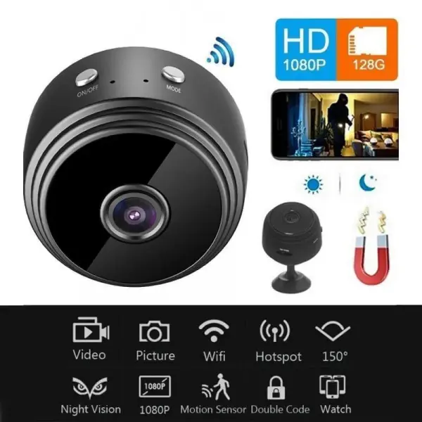 Mini Wifi Camera HD 1080P Night Vision Mobile Monitor